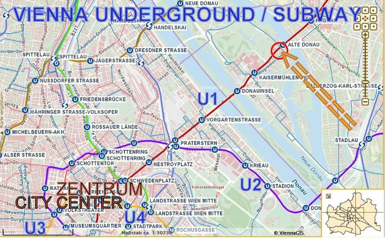Zentrumnah Direkt An Ubahn Bei Un-Vic Und Am Badestrand Vienna Exterior photo
